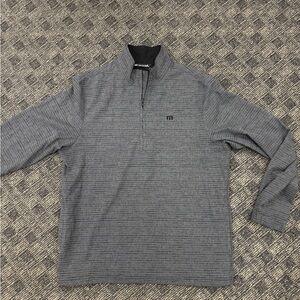 Travis Mathew Charcoal Patterned Dri-fit Quarter Zip Pullover Sz Med